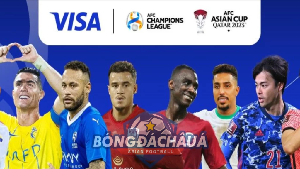 Quan hệ đối tác, liên kết giữa AFC (AFC Asian Cup và AFC Champions League) và Visa, một công ty hàng đầu thế giới về thanh toán kĩ thuật số