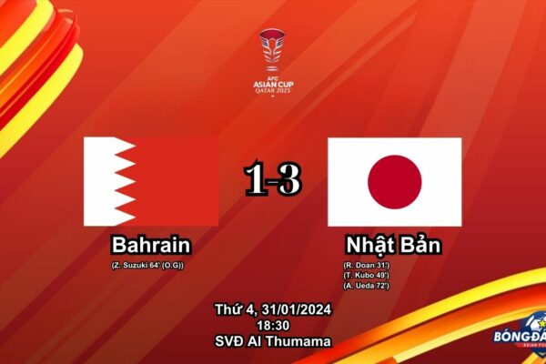 Bahrain 1-3 Nhật Bản