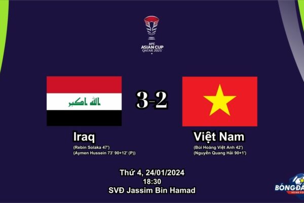Iraq 3-2 Việt Nam