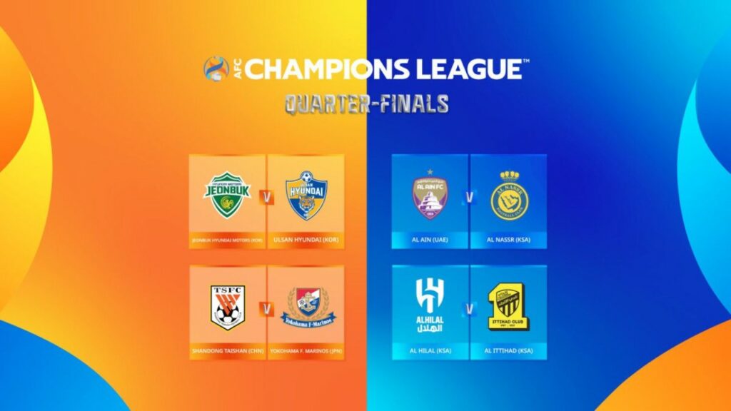 Các cặp đấu thuộc vòng tứ kết cúp C1 châu Á sau lượt về Vòng 16 đội AFC Champions League 2023/24