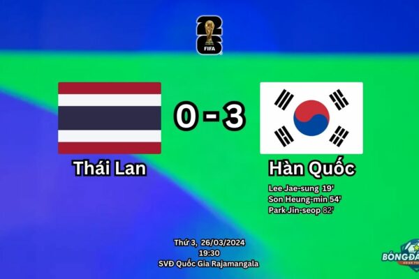 Thái Lan 0-3 Hàn Quốc