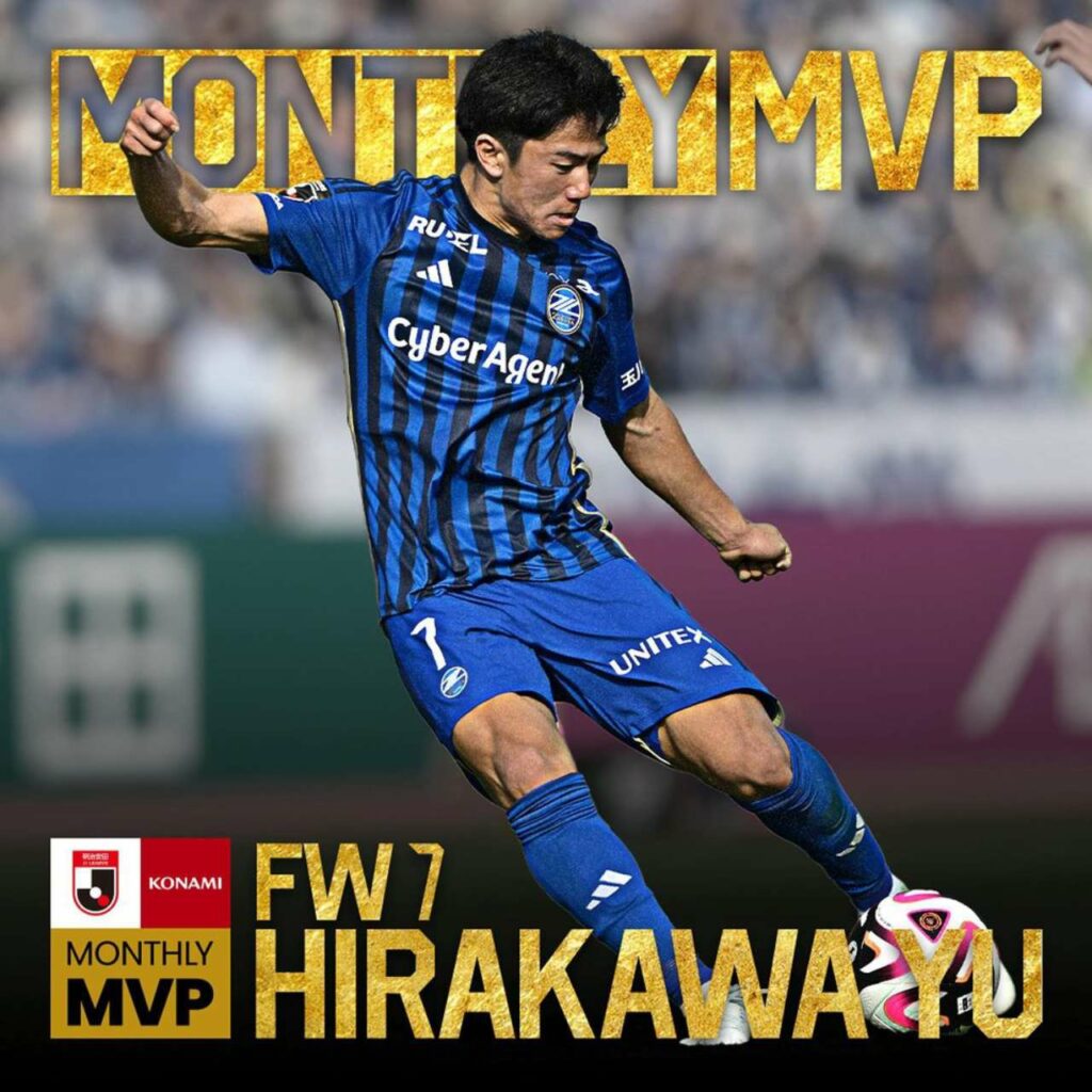 Yu Hirakawa có 1 bàn thắng và 3 kiến tạo trong tháng 3 cho Machida Zelvia.