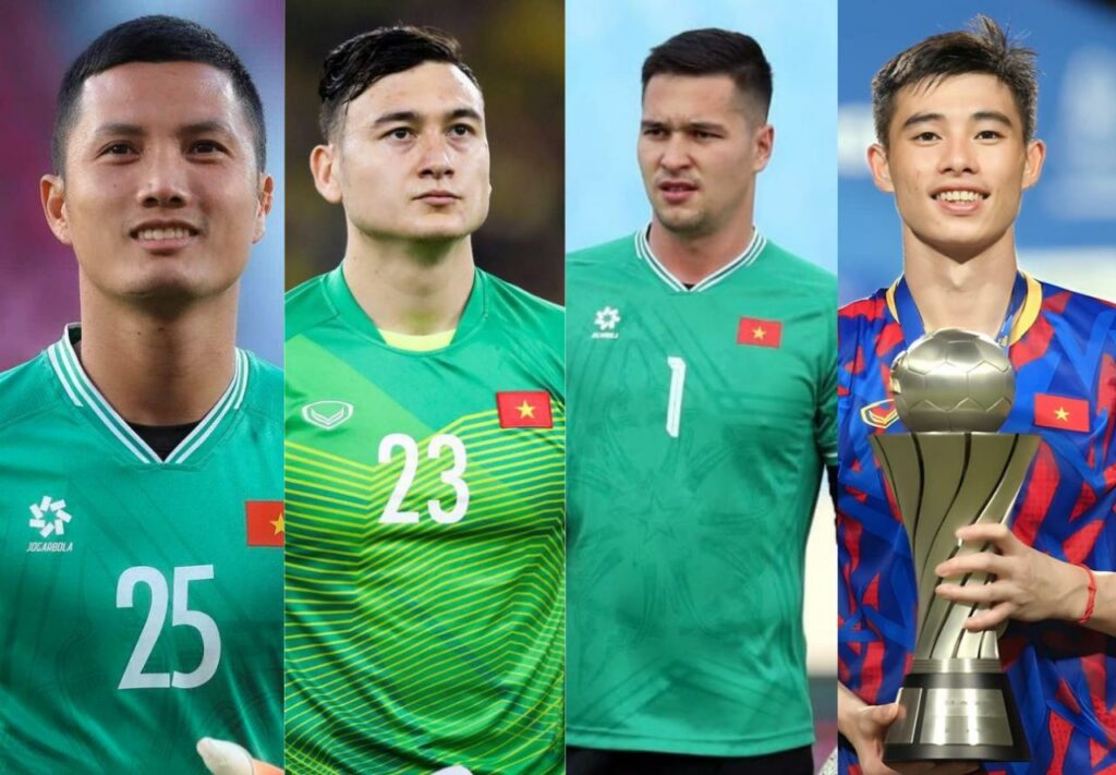 4 thủ môn được gọi lên tuyển bao gồm Văn Lâm, Filip Nguyễn, Đình Triệu và Văn Chuẩn.