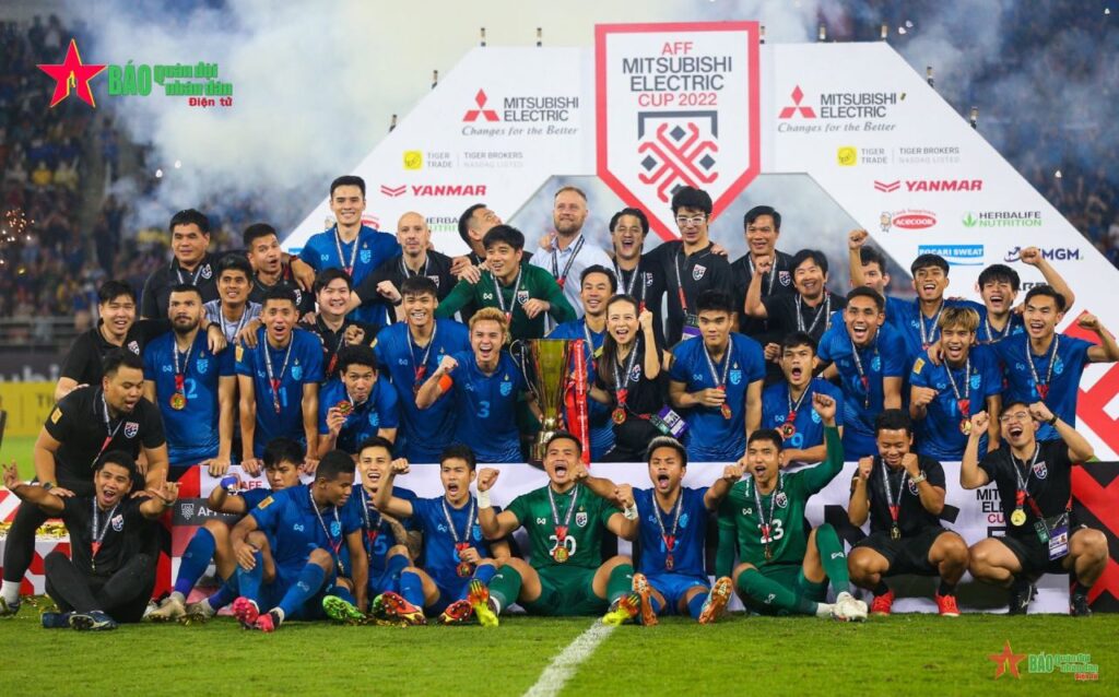 Thái Lan ăn mừng chức vô địch AFF Cup 2022.