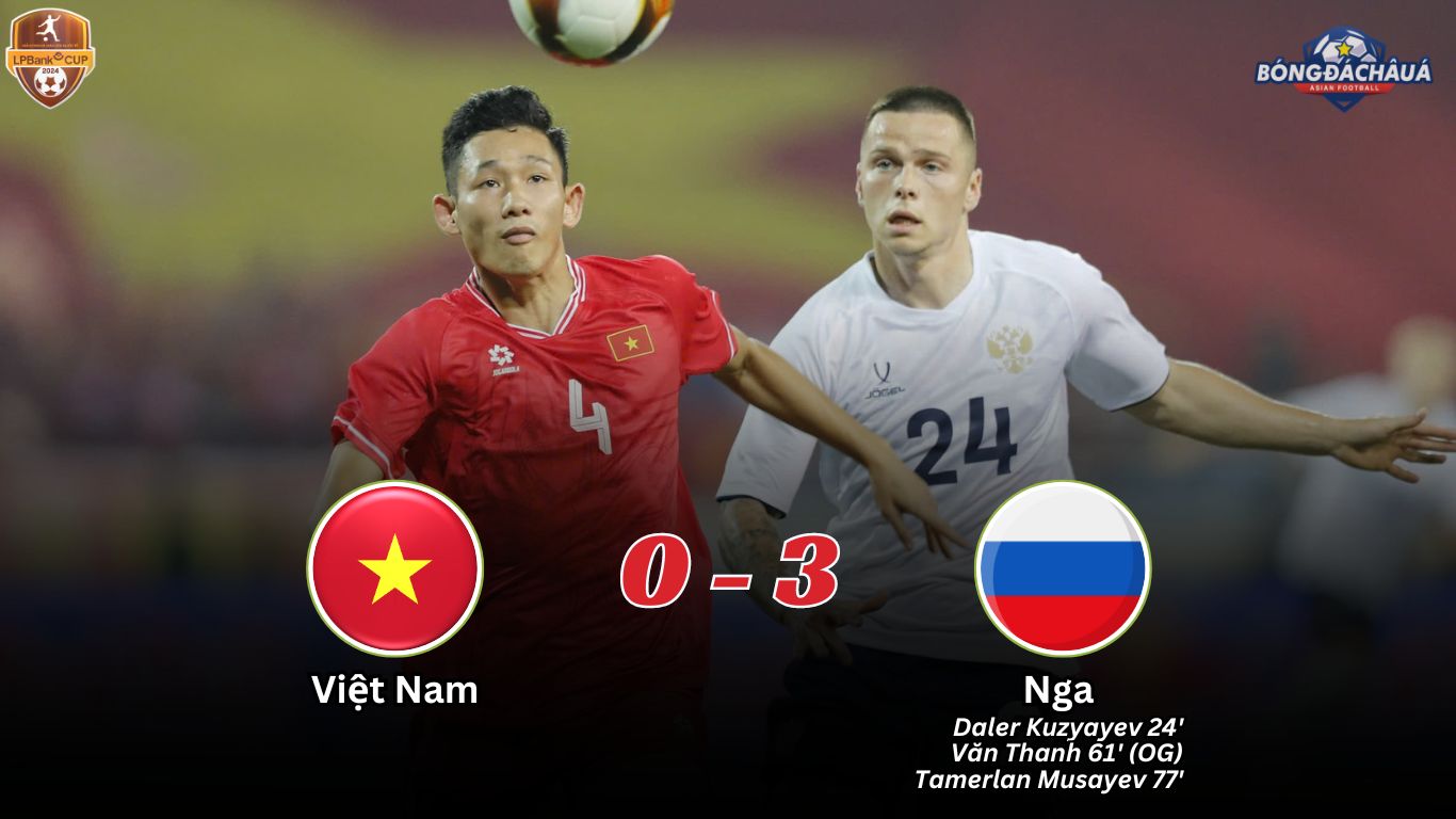 Việt Nam 0-3 Nga