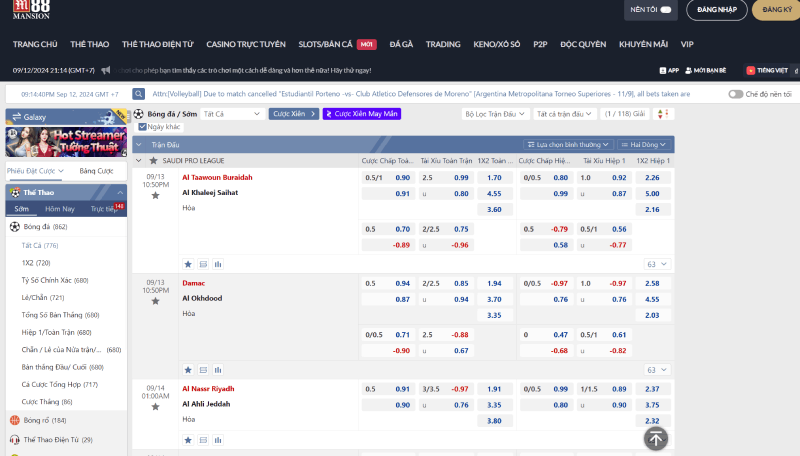 bảng cược Saudi Pro League