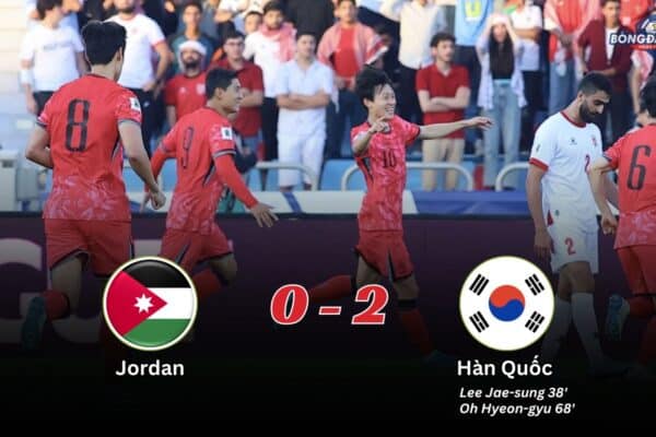 Jordan 0-2 Hàn Quốc