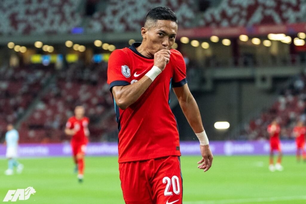 Shawal Anuar, chân sút của Singapore đang dẫn đầu bảng xếp hạng vua phá lưới ASEAN Cup 2024. 