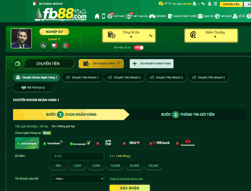 hình thức thanh toán T League FB88
