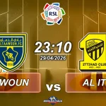 Al Taawoun đối đầu Al Ittihad, 23h10 ngày 29042026