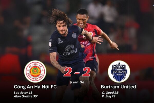 Kết Quả Trận Chung Kết Lượt Đi Shopee Cup 2024/25: Công An Hà Nội 2-2 Buriram United