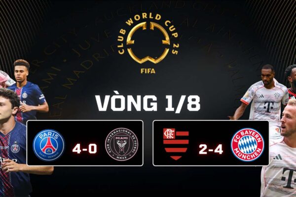 Kết Quả Vòng 1/8 FIFA Club World Cup 2025: PSG 4-0 Inter Miami, Flamengo 2-4 Bayern Munich