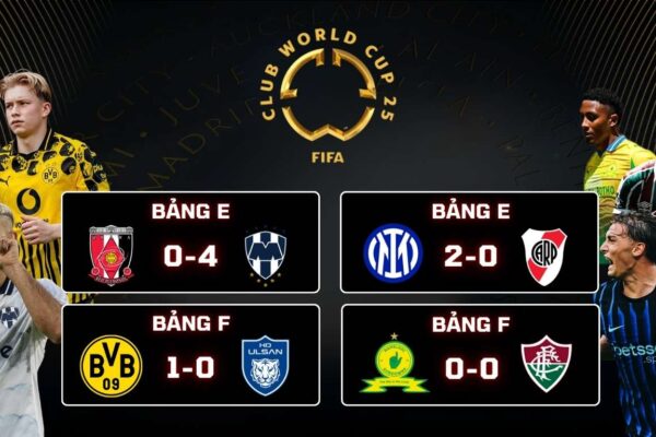 Kết Quả Vòng Bảng FIFA Club World Cup 2025 Dortmund 1-0 Ulsan HD, Urawa Reds 0-4 Monterrey