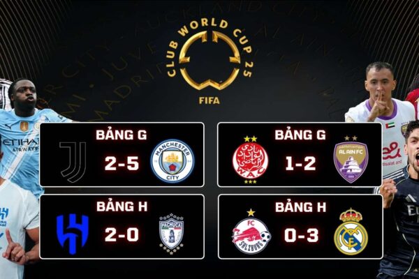 Kết Quả Vòng Bảng FIFA Club World Cup 2025: Juventus 2-5 Man City, Al Hilal 2-0 Pachuca