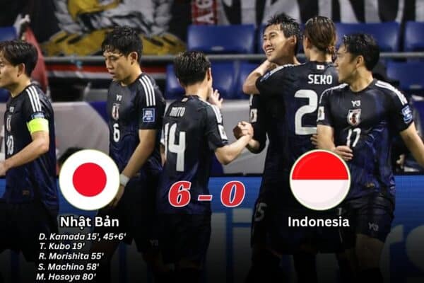 Nhật Bản 6-0 Indonesia