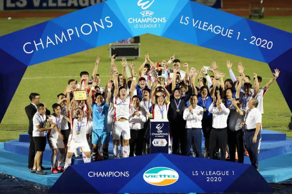 CLB Thể Công - Viettel đăng quang V-League mùa giải 2020.