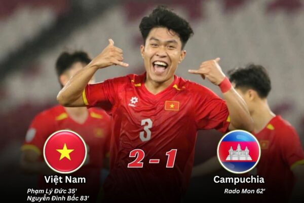 Kết Quả Lượt Trận Thứ Hai Bảng B U23 ASEAN 2025 Việt Nam 2-1 Campuchia