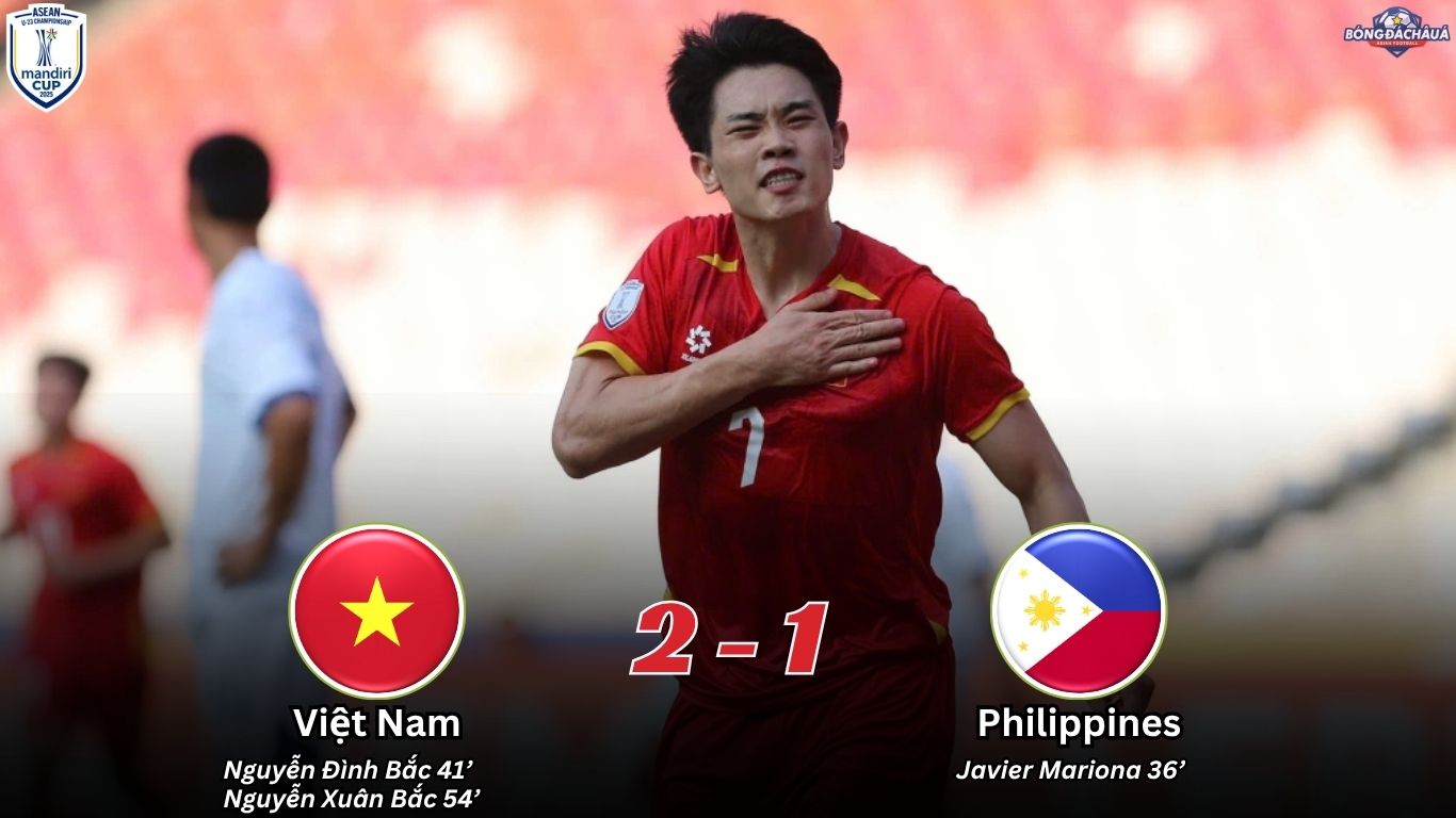 Kết Quả Trận Bán Kết U23 ASEAN 2025 Việt Nam 2-1 Philippines