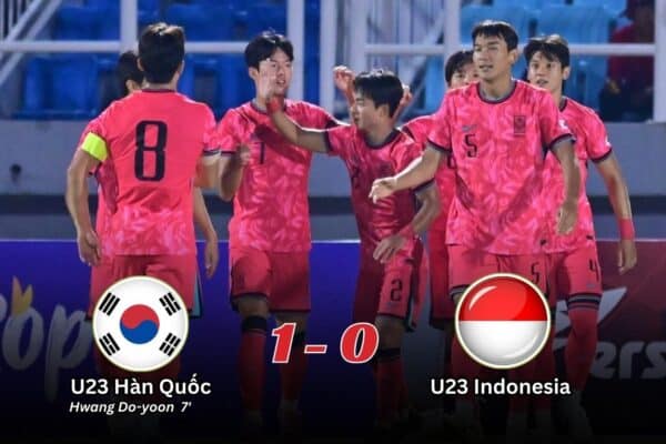 Kết Quả Lượt Trận Thứ Ba Bảng J Vòng Loại U23 Asian Cup 2026 Hàn Quốc 1-0 Indonesia