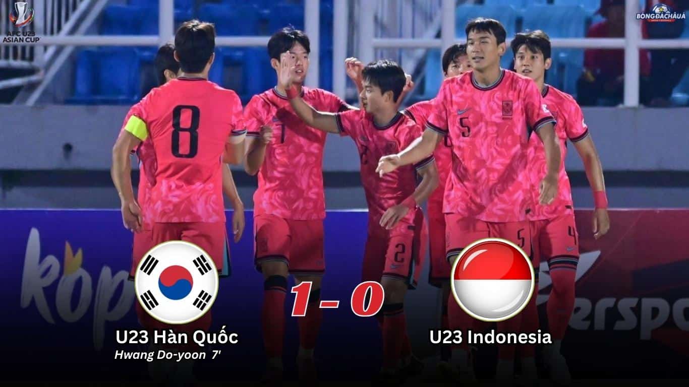 Kết Quả Lượt Trận Thứ Ba Bảng J Vòng Loại U23 Asian Cup 2026 Hàn Quốc 1-0 Indonesia
