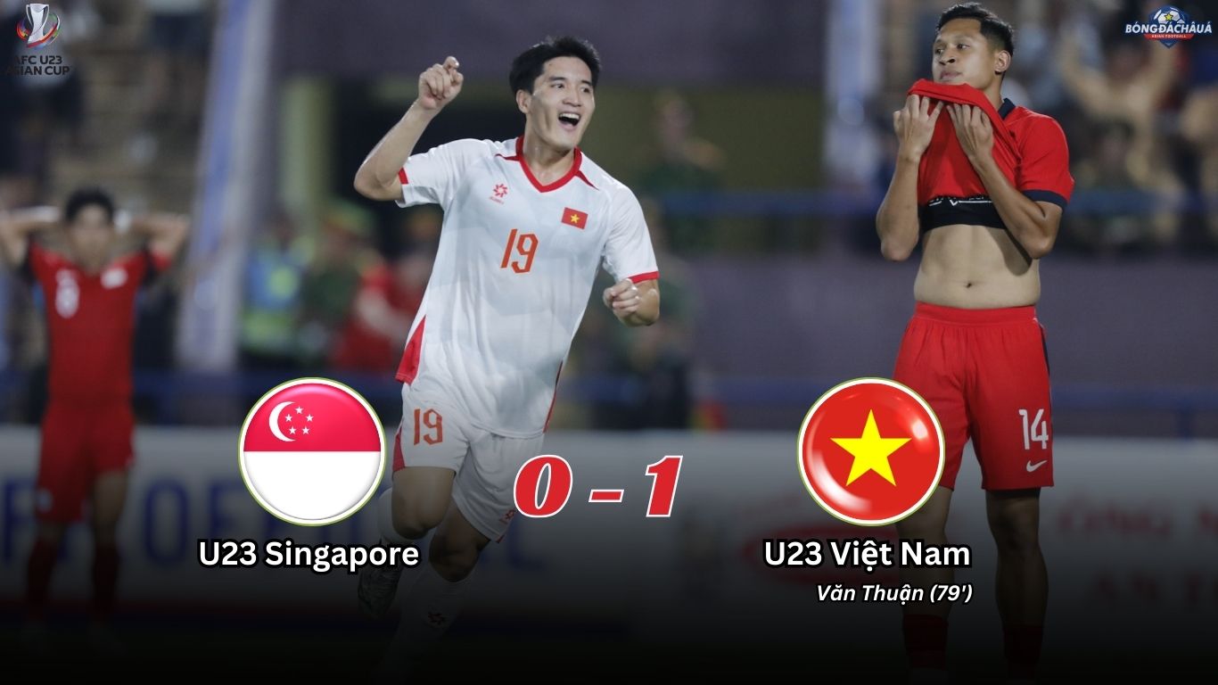 Kết Quả Lượt Trận Thứ Hai Bảng C Vòng Loại U23 Asian Cup 2026 Singapore 0-1 Việt Nam