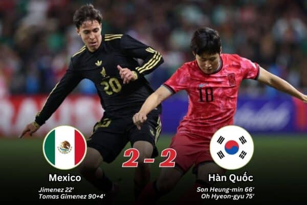Kết Quả Trận Giao Hữu Quốc Tế 2025 Mexico 2-2 Hàn Quốc