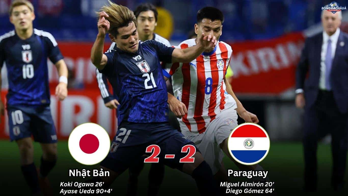 Kết Quả Trận Đấu Giao Hữu Quốc Tế Nhật Bản 2-2 Paraguay