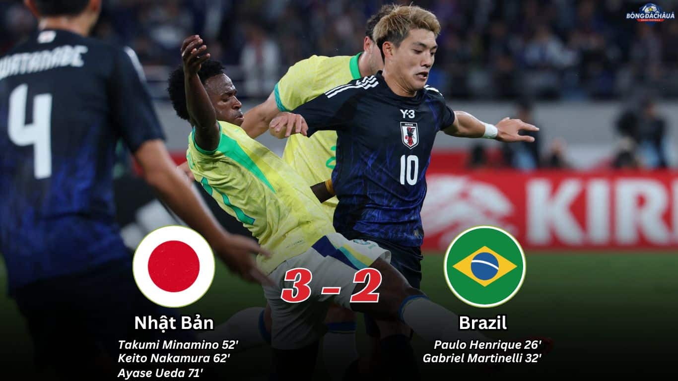 Kết Quả Trận Đấu Giao Hữu Quốc Tế: Nhật Bản 3-2 Brazil