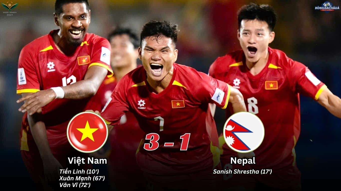 Kết Quả Trận Đấu Việt Nam 3-1 Nepal