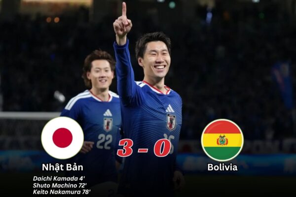 Kết Quả Giao Hữu Quốc Tế 2025 Nhật Bản 3-0 Bolivia