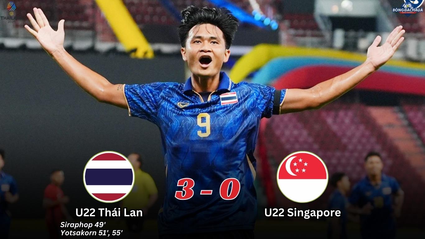 Kết Quả Trận Đấu U22 Thái Lan 3-0 U22 Singapore