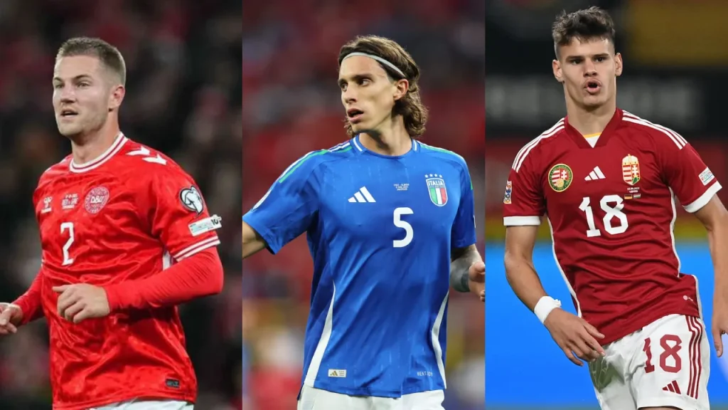 Hậu Vệ: Milos Kerkez (Hungary), Riccardo Calafiori (Ý), Joachim Andersen (Đan Mạch)