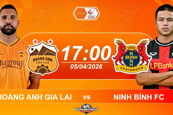 Hoàng Anh Gia Lai đối đầu Ninh Bình, 17h00 ngày 05042026