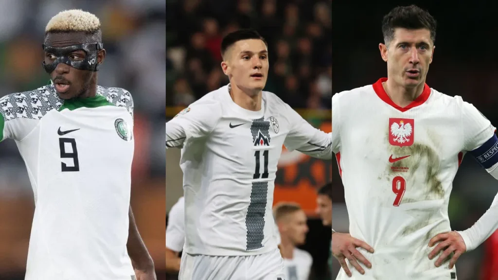 Tiền Đạo: Victor Osimhen (Nigeria), Robert Lewandowski (Ba Lan), Benjamin Šeško (Slovenia)