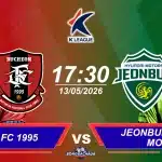 Bucheon 1995 đối đầu Jeonbuk Hyundai Motors, 17h30 ngày 13052026