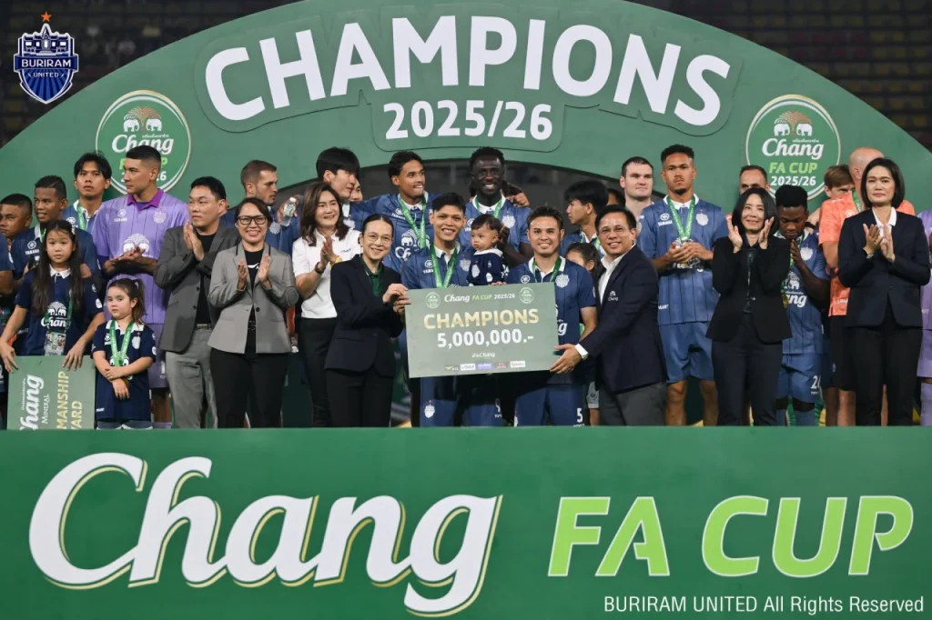 CLB Buriram United thâu tóm hàng loạt danh hiệu, đặt mục tiêu lớn tại ACL Elite 2026/27. Ảnh: Buriram United