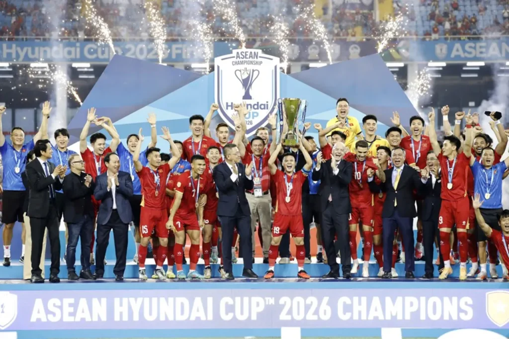 Đội tuyển Việt Nam ôm tham vọng tiếp tục vô địch khu vực tại FIFA ASEAN Cup 2026. Ảnh: VFF